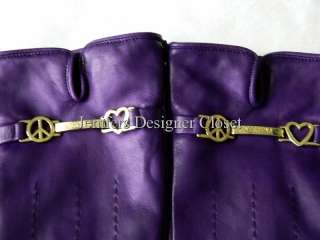   buttersoft leather gloves designer purple Italian designer $250 8