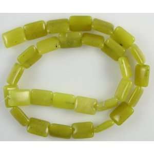 14mm olive jade rectangle beads 15.5 strand 