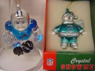 DIFFERENT DETROIT LIONS NFL FOOTBALL CRYSTAL CHRISTMAS ORNAMENTS 