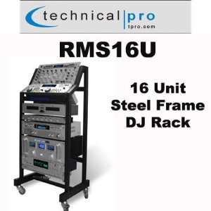  Technical Pro RMS16U 16 Unit DJ Steel Rack Rolling New 