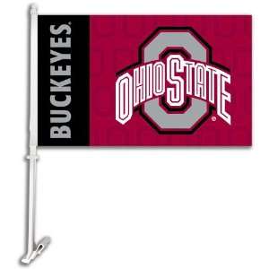     Ohio State Buckeyes Car Flag W/Wall Brackett