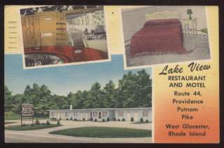 Postcard WEST GLOCESTER RI Lake View Restaurant/Motel  