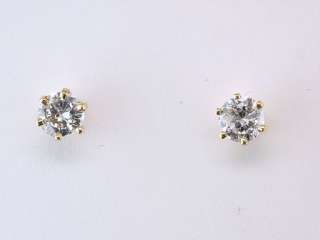 Genuine Diamond .50ct 14K Yellow Gold Stud Earrings Jewelry  