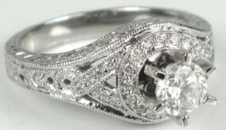 Designer .80 ctw H SI2 Diamond Engagement Ring 14K WG  