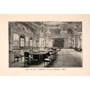 1905 Print Gambling Hall Monte Carlo Architecture Table Gaming Casino 
