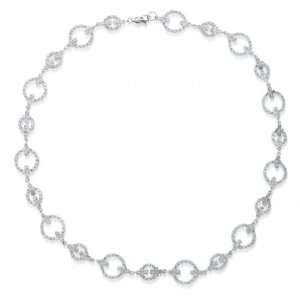  Bling Jewelry .925 Sterling Silver Round Link CZ Tennis 