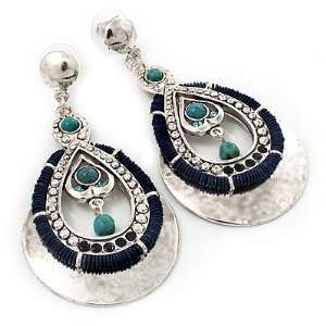    Vintage Turquoise Style Teardrop Earrings   7cm Length Jewelry