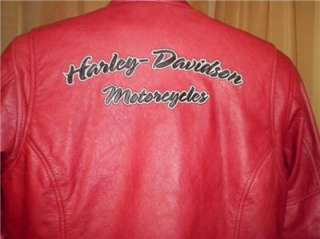 Harley Davidson Factory Distressed Red Ambition Leather Jacket HD 