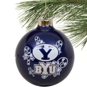  Brigham Young Cougars Navy Blue Traditional Glass Ornament 
