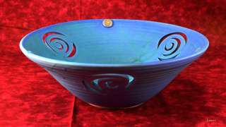 Neat Diem Ceramics Blue Green Pottery Serving Bowl  