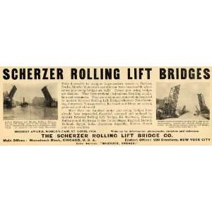   Lift Bridges Roadways Chicago   Original Print Ad