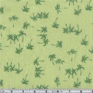  58 Wide Micro Check Palm Trees Lime Fabric By The Yard 