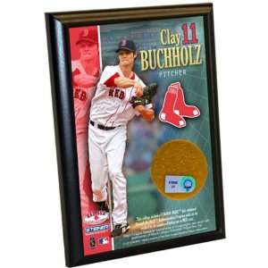 Clay Buchholz Plaque with Used Game Dirt   4x6 Patio 