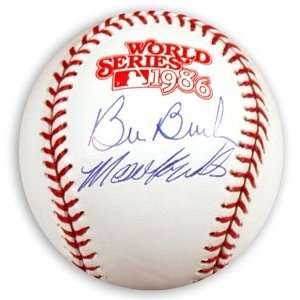  Bill Buckner/Mookie Wilson Signed 1986 WS Baseball Sports 