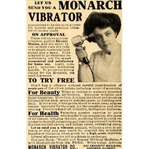  1909 Ad Monarch Vibrator Health Beauty Facial Buffer 