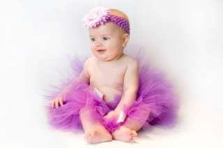 Purple Tutu and Headband Set Baby Infant Toddler Boutique Cute  