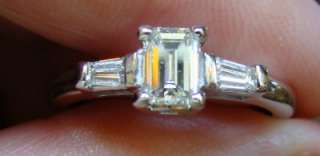 ct VVS1/G EMERALD CUT Diamond Engagement Ring 14K W  