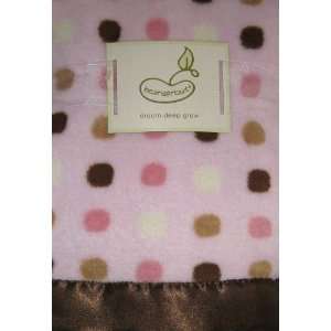 Pink and Brown Polka Dots Plush Baby Blanket Baby