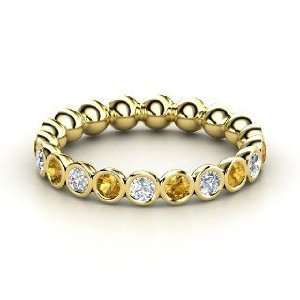  Pod Eternity Band, 14K Yellow Gold Ring with Citrine 