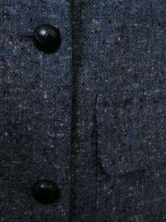 Bean Vtg Tweed Blazer Jacket Gray 10 Leather Btns  