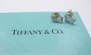 Fine Tiffany & Co Paloma Picasso Loving Heart Earrings Sterling Silver 