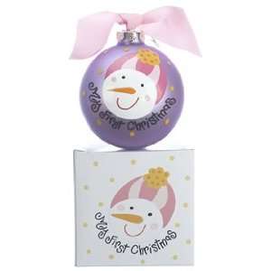 Frosty Pink Christmas Ornament 