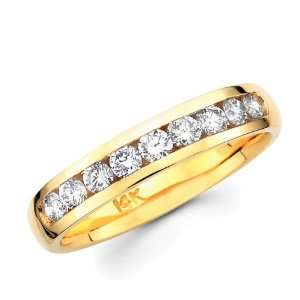 Round Diamond Wedding Ring 14k Yellow Gold Anniversary Band (1/3 Carat 