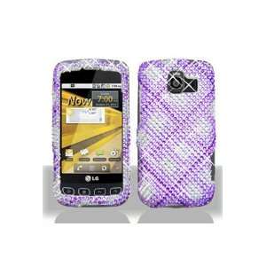  LG LS670 Optimus S Full Diamond Graphic Case   Purple 