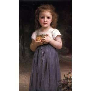   name Little girl holding apples in her hands, By Bouguereau William