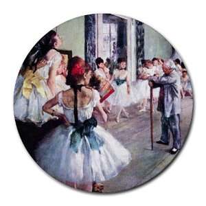 The Dance Class By Edgar Degas Round Mouse Pad Office 
