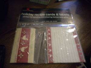 VINTAGE Holiday Recipe Cards & Labels 1987 NEW Package  