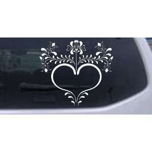      Heart with Flowers And Vines Car Window Wall Laptop Decal Sticker