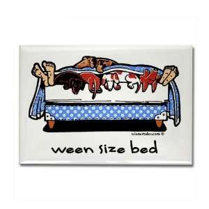 Ween Size Bed Dachshund Rectangle Magnet by   