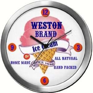  WESTON 14 Inch Ice Cream Metal Clock Quartz Movement 