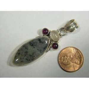  Silver Set Montana Agate Pendant for Necklace 