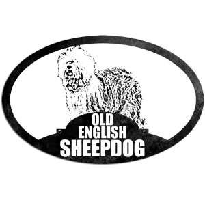  Oval Old English Sheepdog (Dog Breed) Sticker Everything 