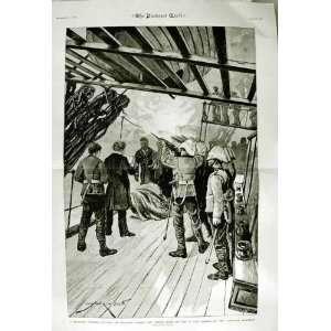   1882 MILITARY FUNERAL SEA SHIP ASSYRIAN MONARCH BURTON