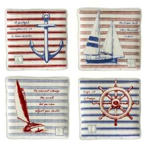 Grasslands Road by The Sea Seaworthy 8 1/4 Inch Square Nautical Accent 
