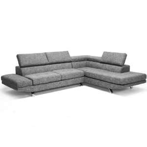 Wholesale Interiors Adelaide Gray Twill Fabric Modern Sectional Sofa 