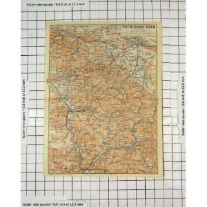   Antique Map Germany Thuringer Wald Gotha Liebenstein