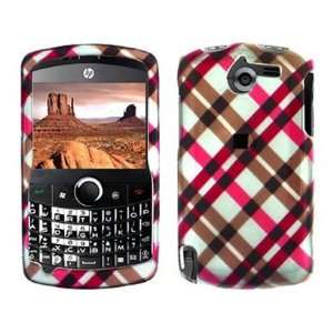  Hard Plastic Phone Design Case Cover Hot Pink Plaid For HP 