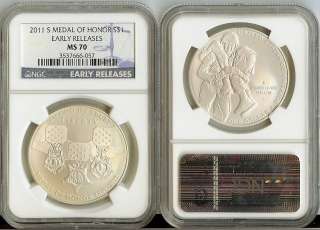 2011 S $1 MEDAL OF HONOR NGC MS70ER  