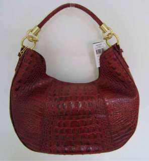 Brahmin Melbourne Carmela Hobo Shoulder Bag Purse Cranberry Red NWT $ 