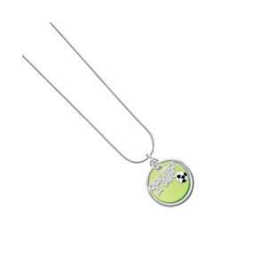 Silver Kick Like a Girl with Enamel Soccer Ball   Silver Plated Lime 