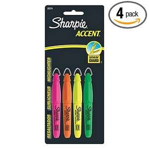  Sharpie Accent Mini Highlighter Four Color Set Health 