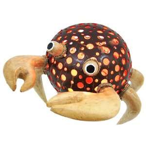  Natural Coconut Shell Sand Crab Accent Lamp Night Light 