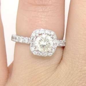 14k White Gold 1.73 ct Round Brilliant Diamond Engagement Ring With 