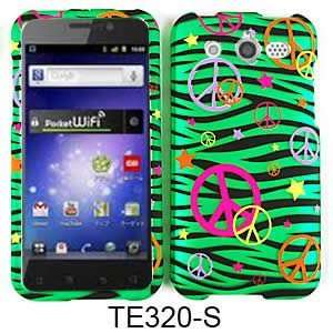 Huawei Mercury M886 Green Zebra Peace Signs Snap on Cover Faceplate