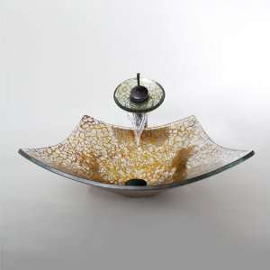 Geyser Mideast Asian Bathroom Glass Vessel Sink and Oil Rubbed Bronze 
