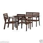 ikea table bench and 2 armchairs wood set 4 pieces outdoor nib returns 